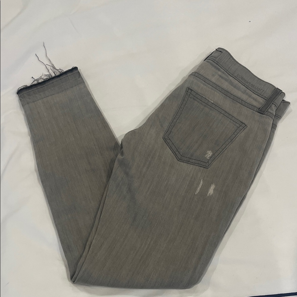 Current/Elliott Gray Distressed Jeans